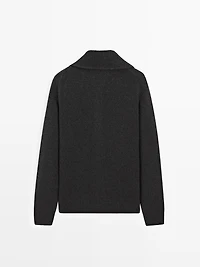 Cardigan à col montant en laine mélangée