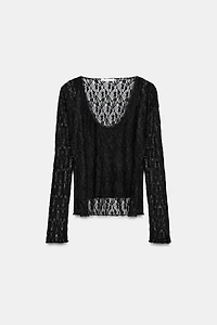 LACE EFFECT DOUBLE TOP