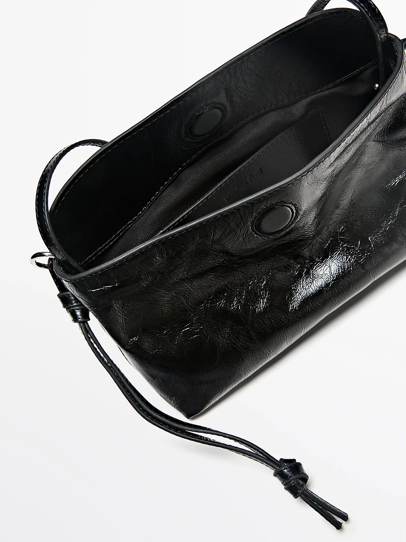 Nappa leather crossbody pouch bag