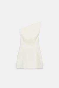 ASYMMETRIC NECK MINI DRESS