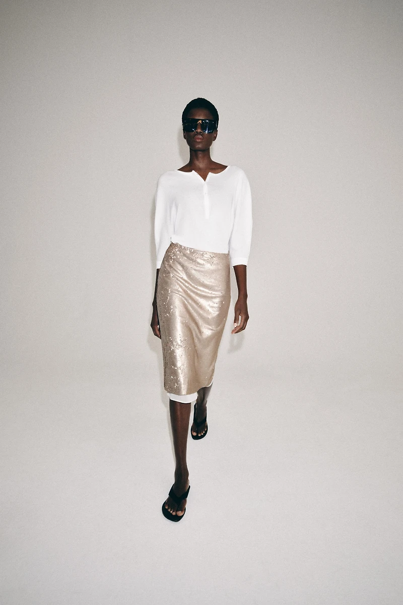 ZW COLLECTION SEQUIN MIDI SKIRT