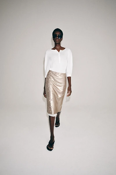 ZW COLLECTION SEQUIN MIDI SKIRT