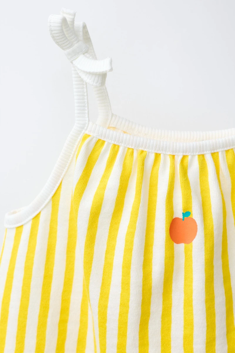 STRIPED T-SHIRT AND BLOOMER SET