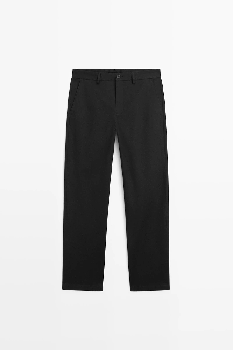Pantalon tapered fit en coton
