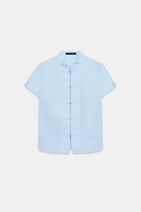 POPLIN SHIRT WITH FROG FASTENING