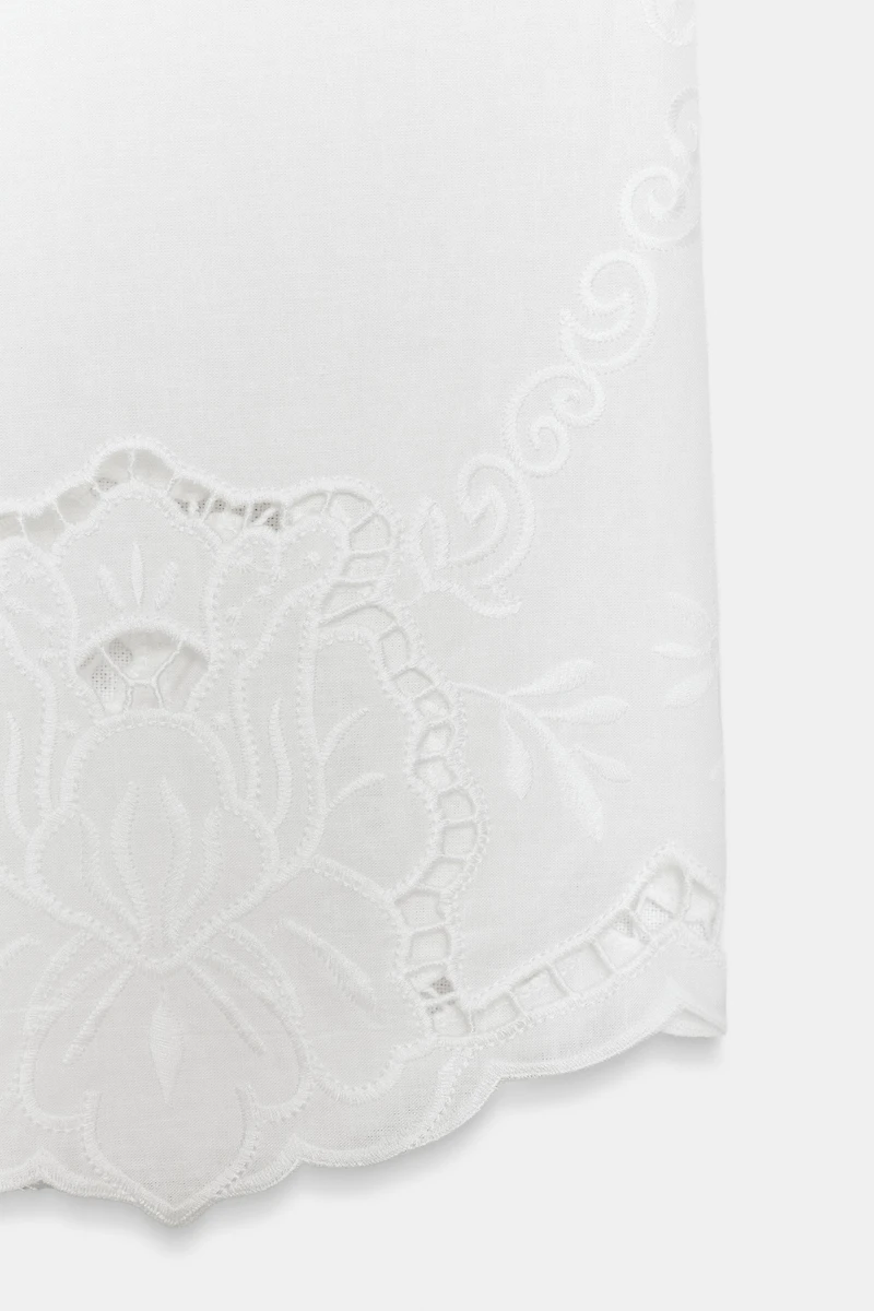 ZW COLLECTION LINEN BLEND EMBROIDERED TROUSERS