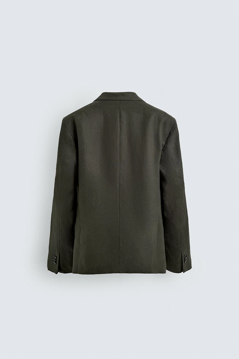 VESTE À DOUBLE BOUTONNAGE 100% LIN
