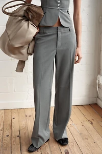 LOW-RISE PINSTRIPE PANTS