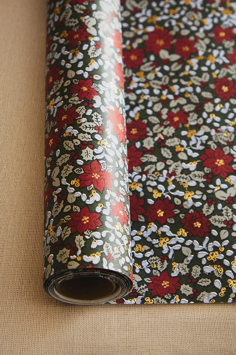 PAPIER CADEAU FLORAL NOËL