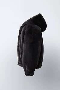 FAUX FUR HOODED JACKET