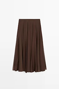 Flowing flared midi skirt