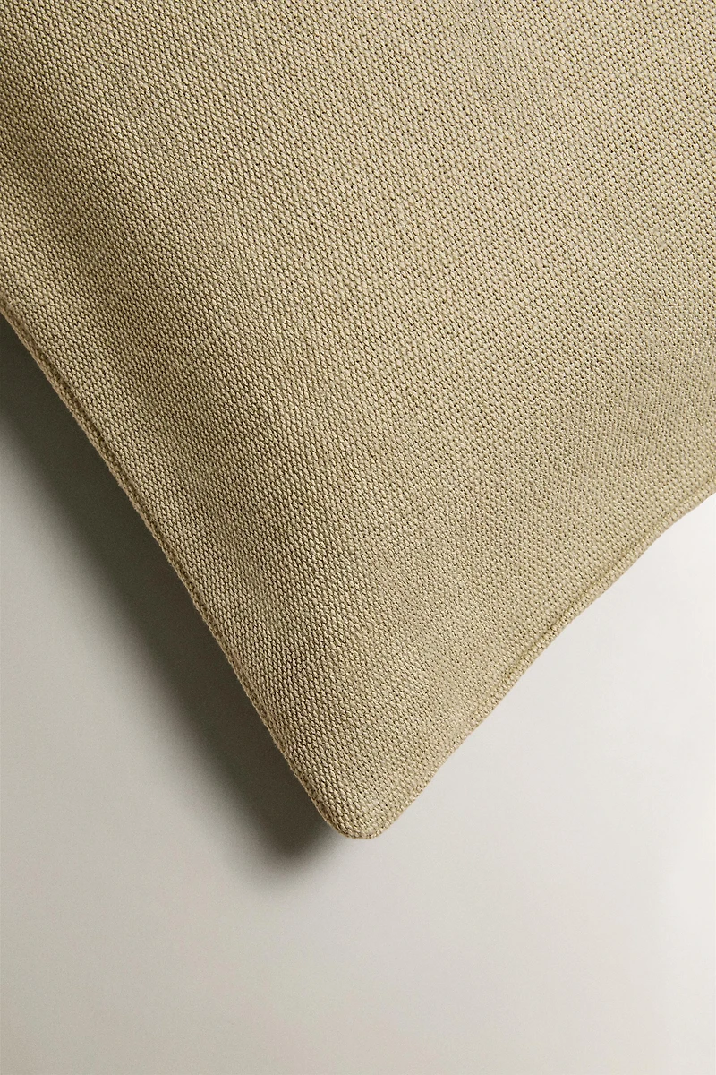 JUTE AND COTTON THROW PILLOW COVER