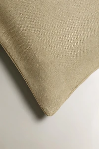 JUTE AND COTTON THROW PILLOW COVER
