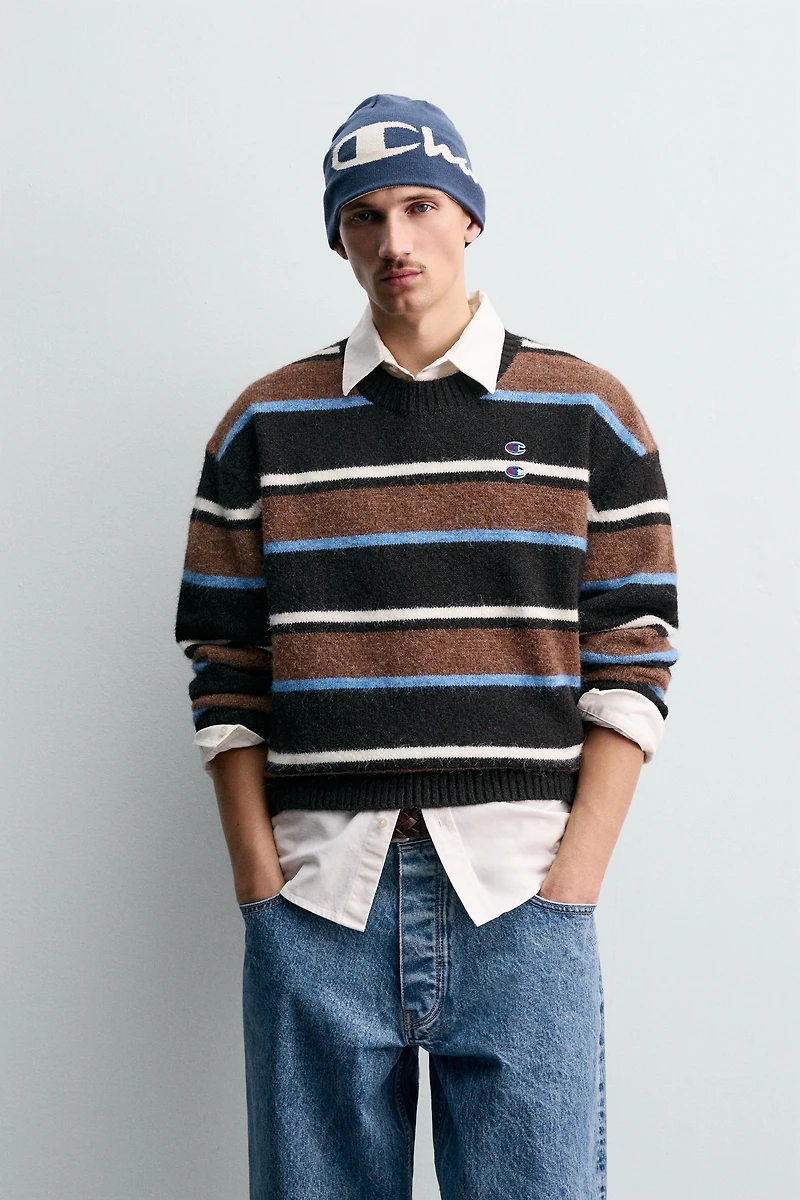 PULL RAYÉ PIÈCES CHAMPION ® X ZARA