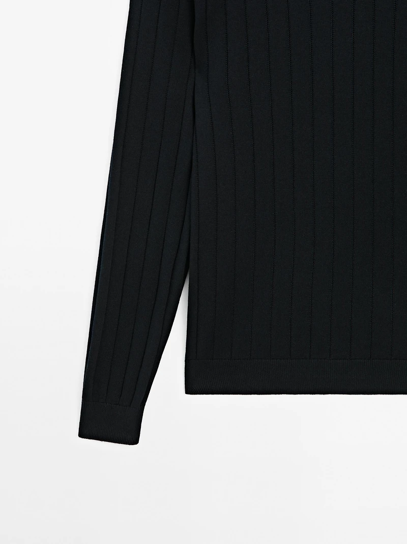 Pull polo manches longues