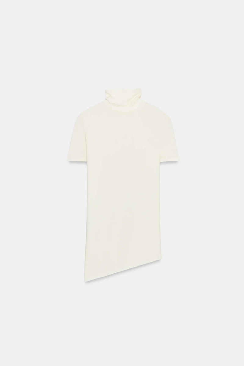 HAUT ASYMÉTRIQUE À COL ROULÉ