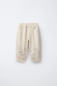 BAGGY TEXT PRINT PANTS