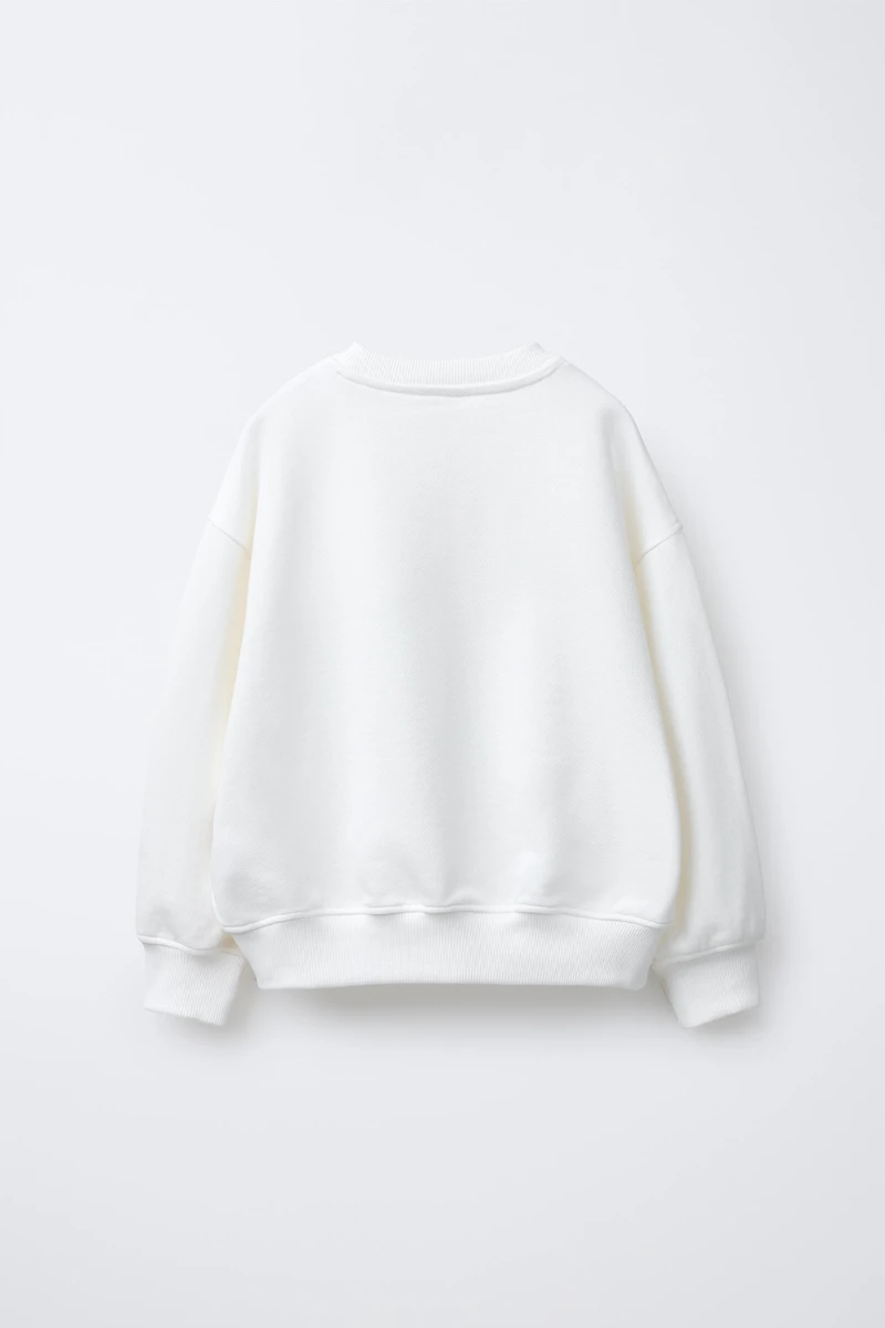 FLOCKED TEXT SWEATSHIRT