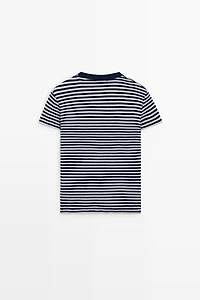 Ribbed striped short sleeve T-shirt