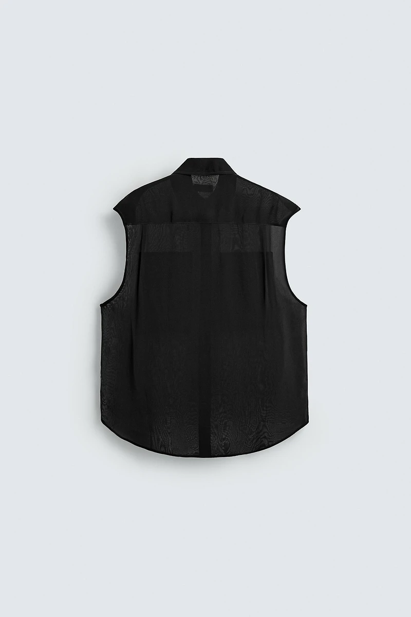 SEMI-SHEER POCKET SHIRT