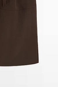 Flowing midi skirt with drawstring