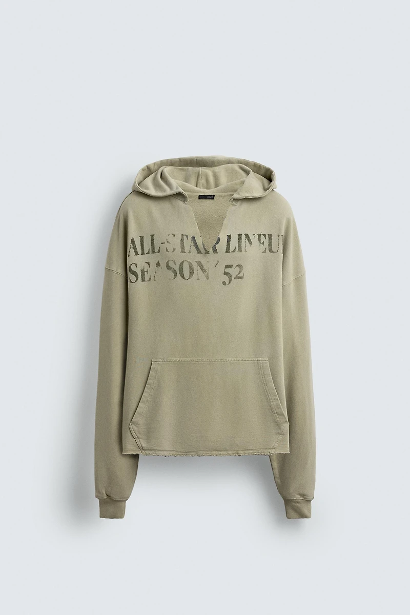 SWEAT DÉLAVÉ À INSCRIPTION IMPRIMÉE
