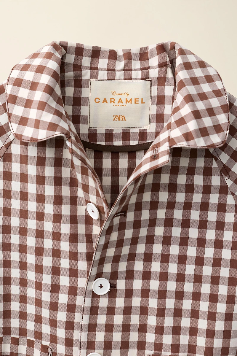 LONG GINGHAM TRENCH COAT CREATED BY CARAMEL LONDON X ZARA