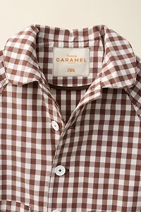LONG GINGHAM TRENCH COAT CREATED BY CARAMEL LONDON X ZARA