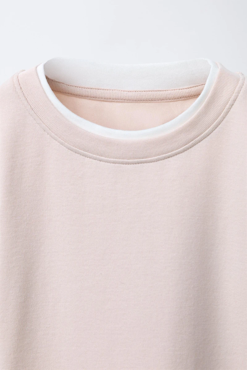 DOUBLE NECK T-SHIRT WITH MODAL