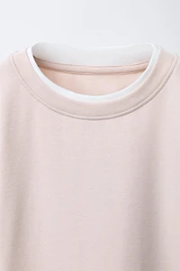 DOUBLE NECK T-SHIRT WITH MODAL