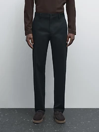 Pantalon tapered fit en coton mélang
