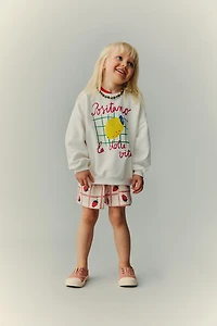 EMBROIDERED STRAWBERRY TEXTURED SHORTS CASA LAWA X ZARA KIDS