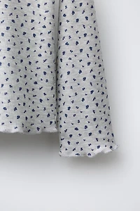 T-SHIRT CÔTELÉ FLEURS PIÈCE VELOURS BOUCLÉ ANIMAL