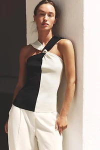 HALTER TOP WITH HARDWARE DETAIL