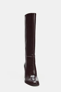 BLOCK HEEL HIGH BOOTS