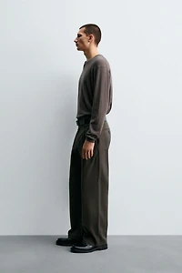 COTTON - VISCOSE PLEATED PANTS