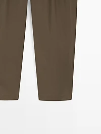 Cotton trousers with double darts