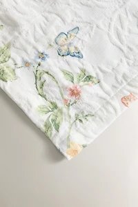 NAPPE JACQUARD ET IMPRIMÉ FLORAL