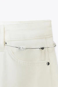 Z1975 PEARLESCENT BELTED JEANS