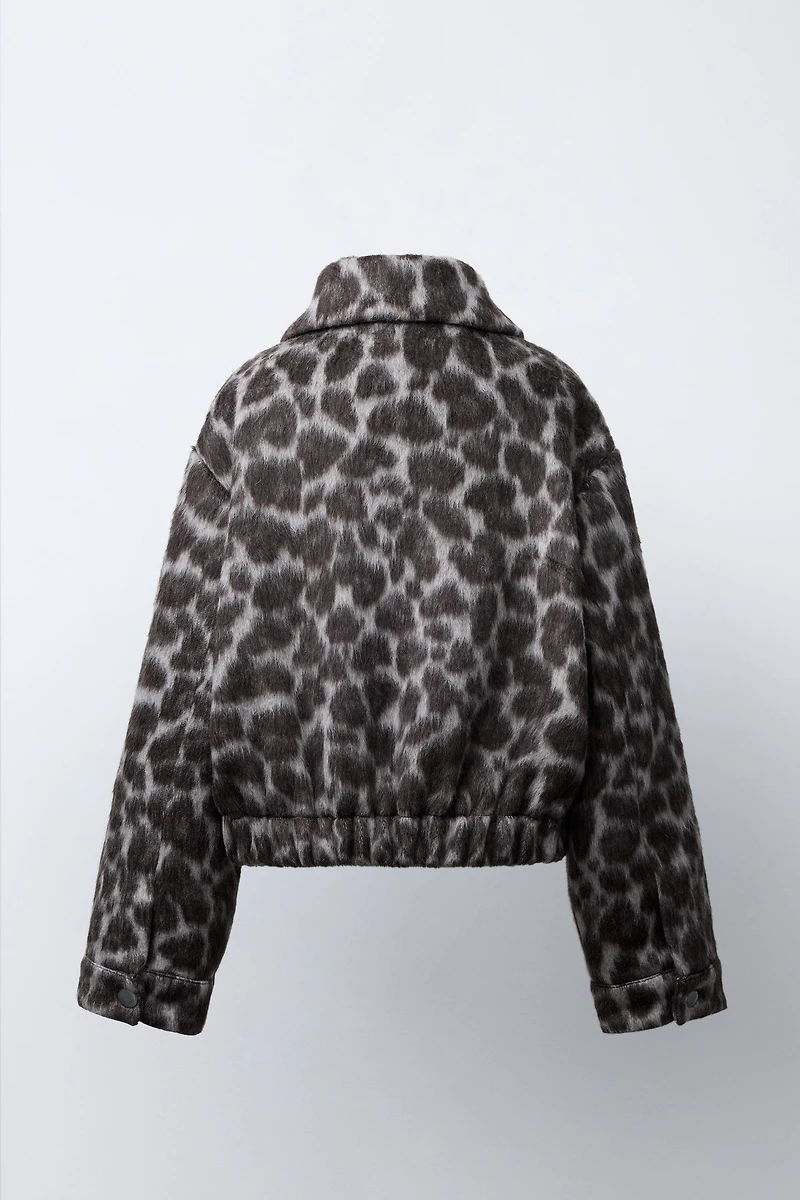ANIMAL PRINT BOMBER JACKET