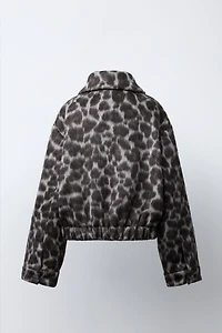 ANIMAL PRINT BOMBER JACKET