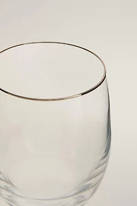 CRYSTALLINE TUMBLER WITH SILVER RIM