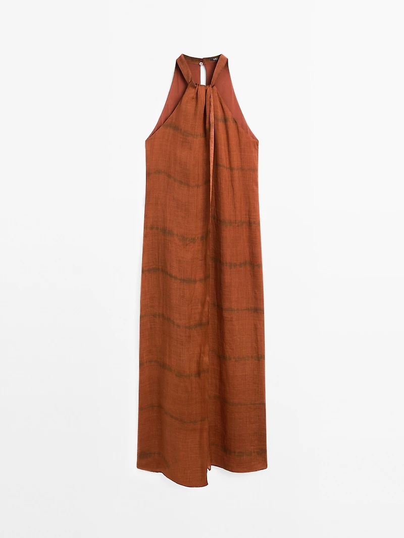Long striped halter dress