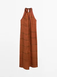 Long striped halter dress