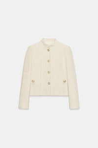 METALLIC THREAD SHOULDER PAD BLAZER