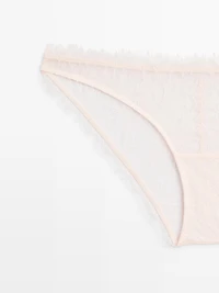 Lace briefs with frayed detail