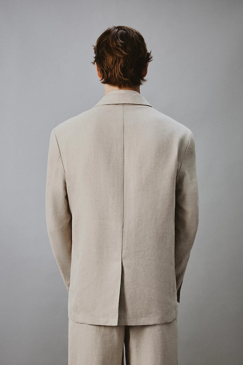 RELAXED FIT COTTON - LINEN SUIT BLAZER