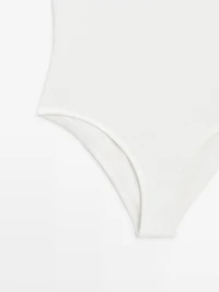 Textured V-neck swimsuit