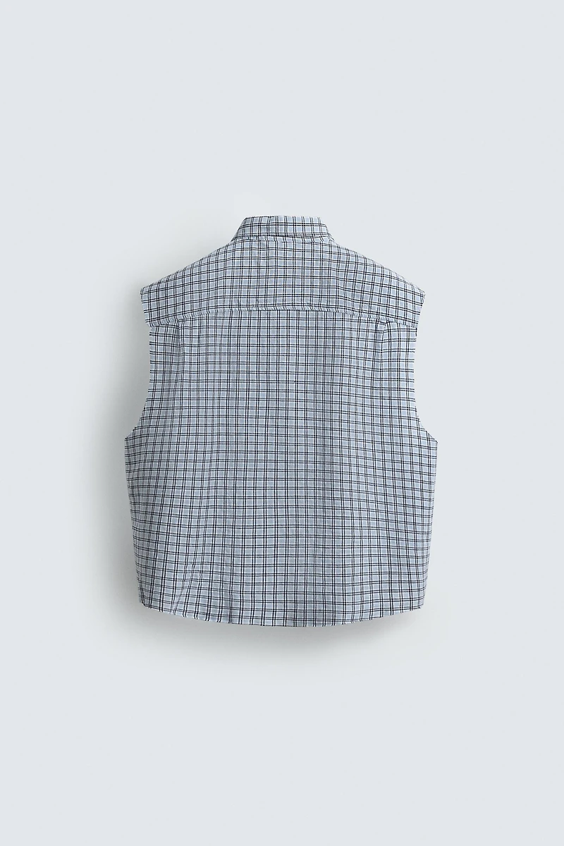PLAID CROPPED FIT SHIRT