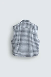 PLAID CROPPED FIT SHIRT